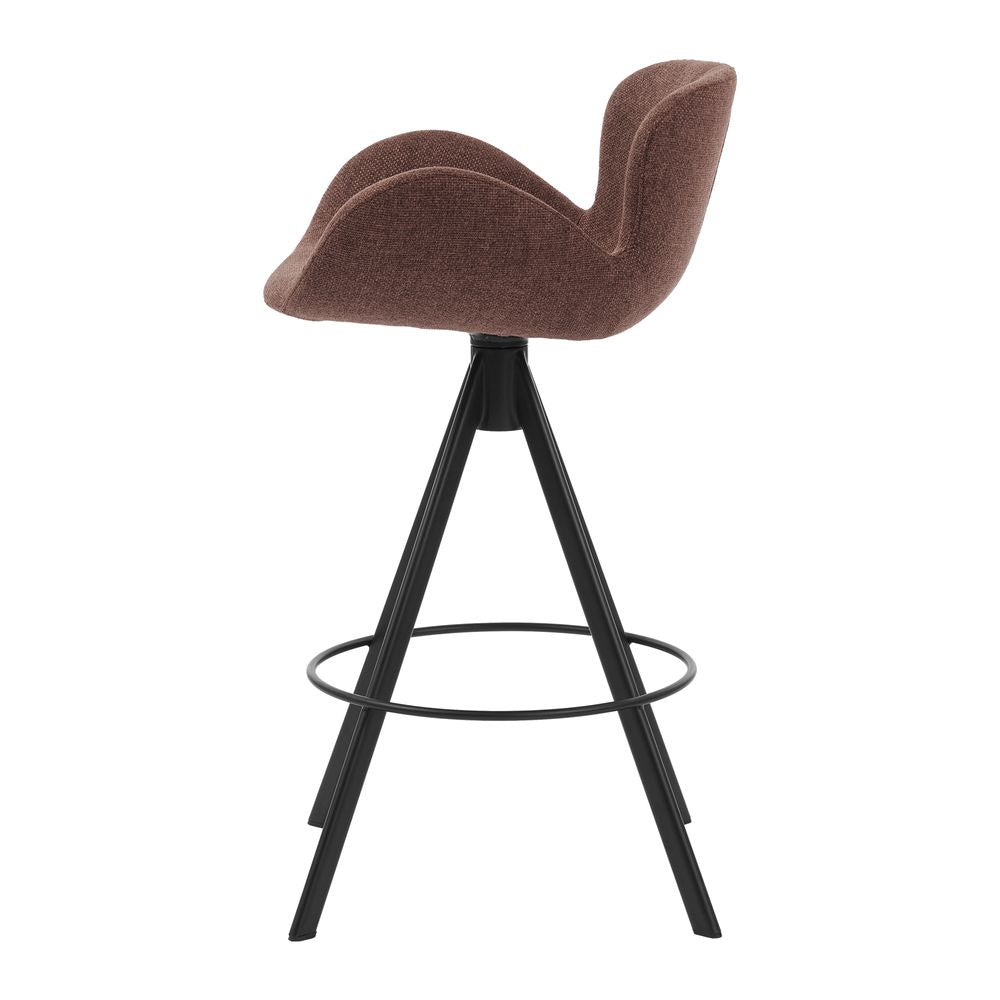 Chaise snack tissu rouge lie de vin