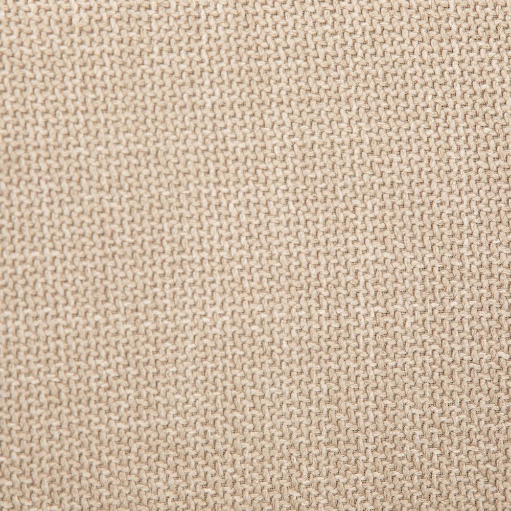 Chaise repas avec accoudoirs en tissu beige pied chêne foncé