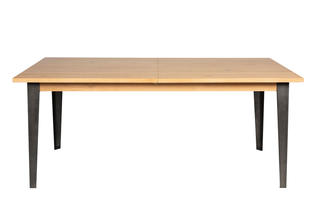 Table repas 180cm en placage chêne avec allonge intégrée 50 cm