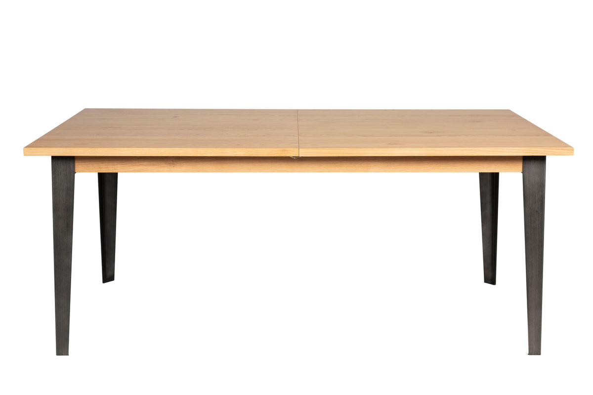 Table repas 180cm en placage chêne avec allonge intégrée 50 cm
