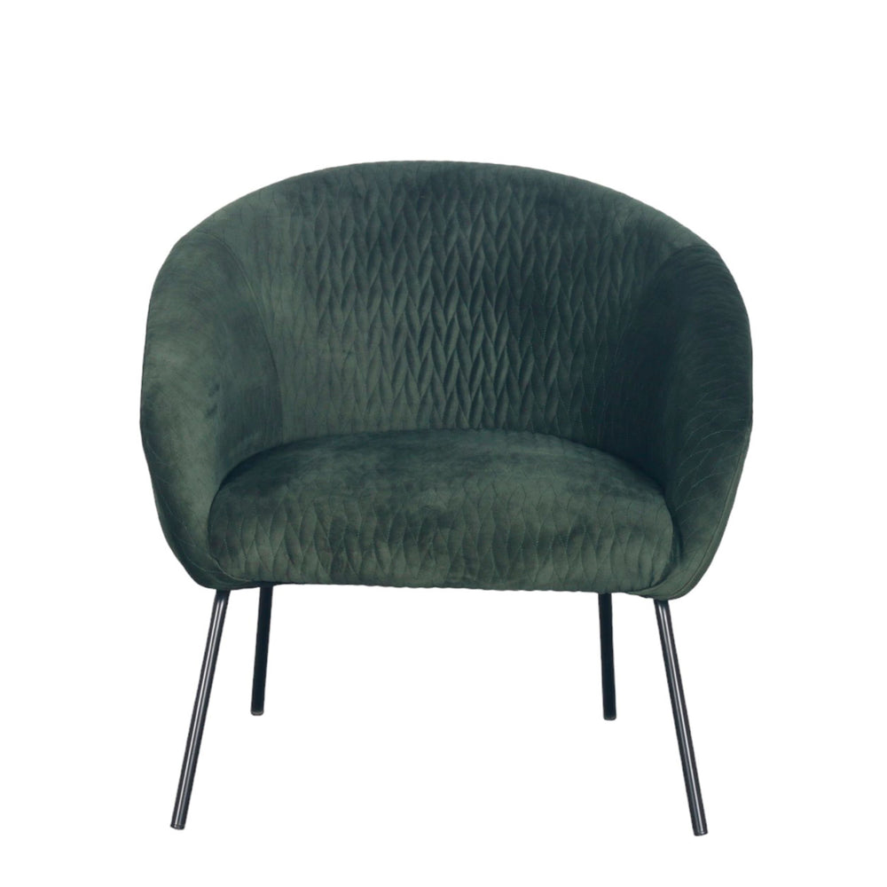 Fauteuil en velours vert bouteille