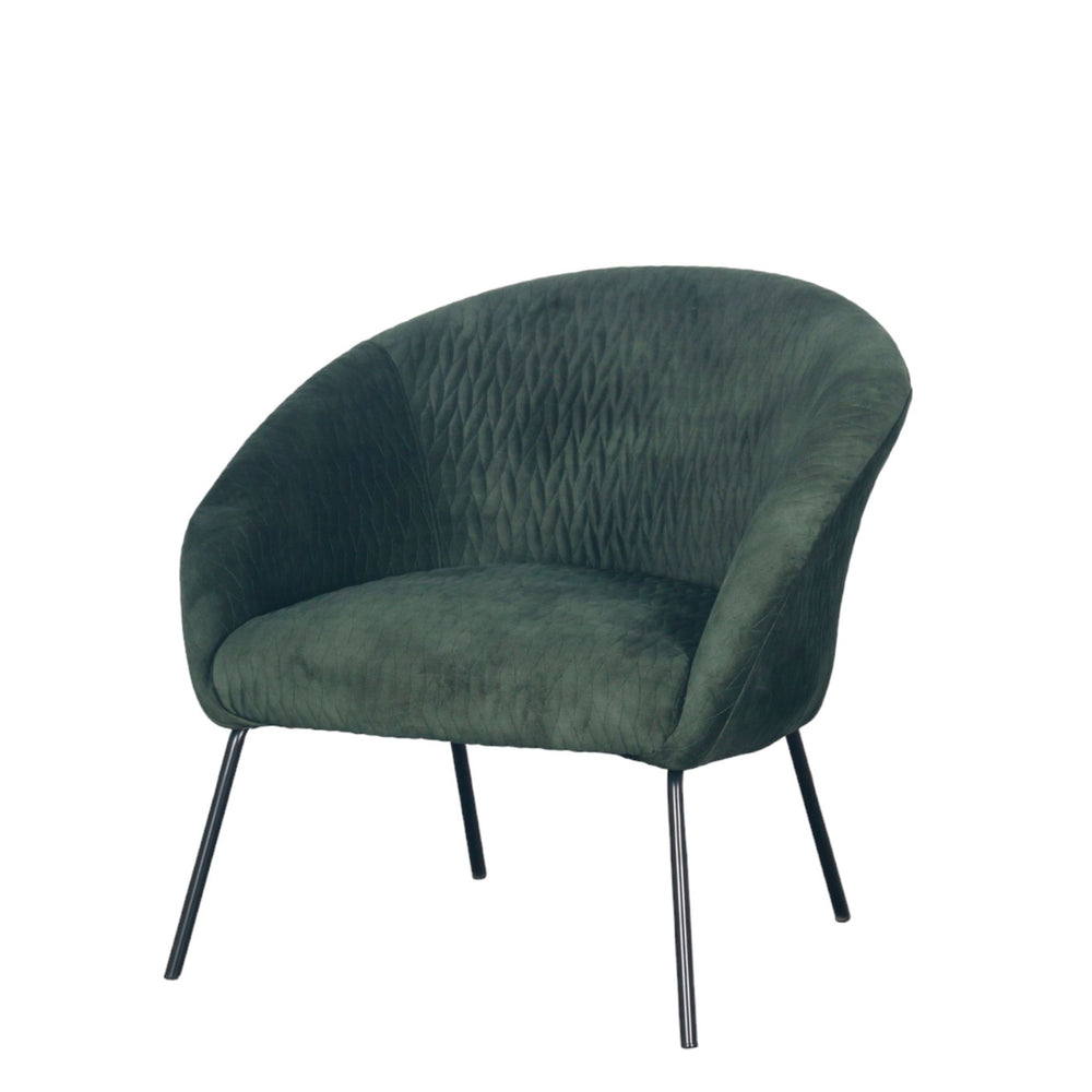 Fauteuil en velours vert bouteille