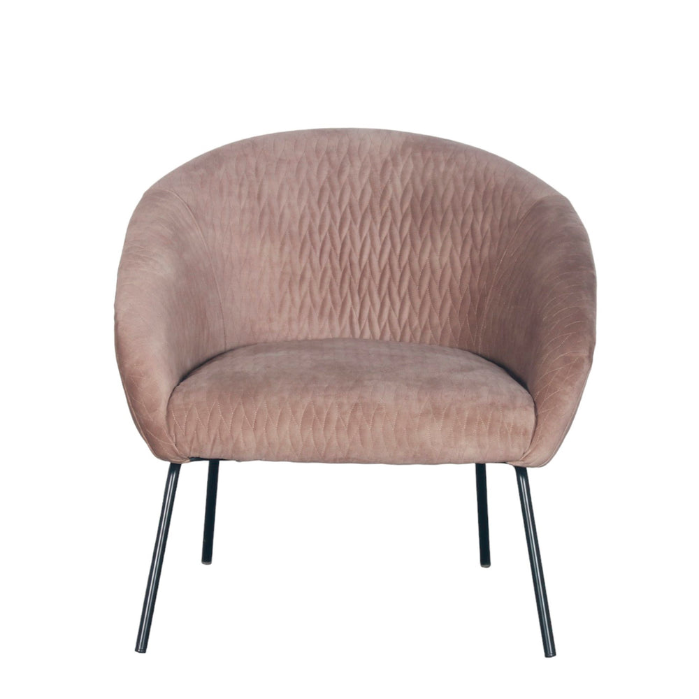 Fauteuil en velours marron clair