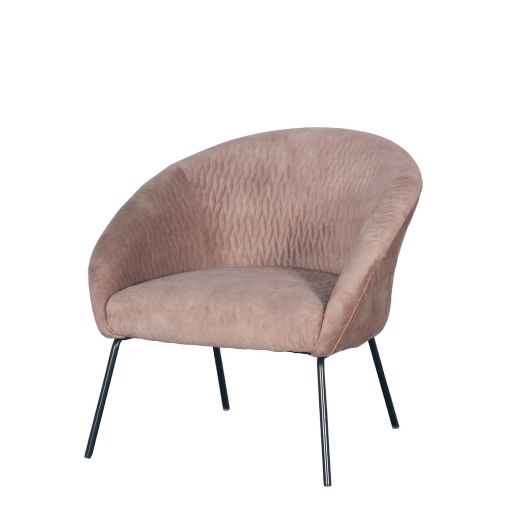 Fauteuil en velours marron clair