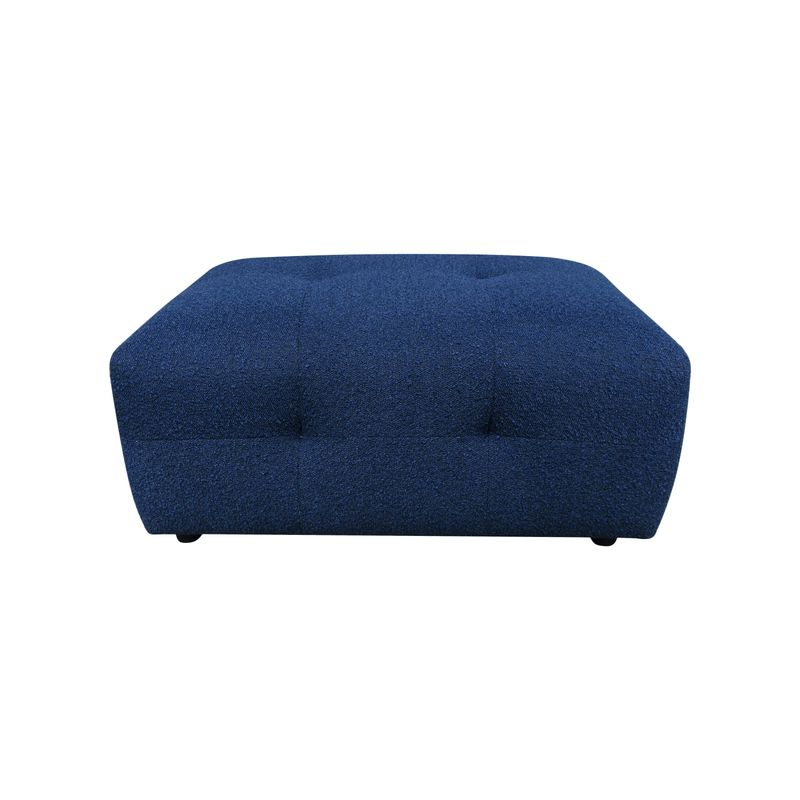 Pouf tissu bouclette bleu foncé