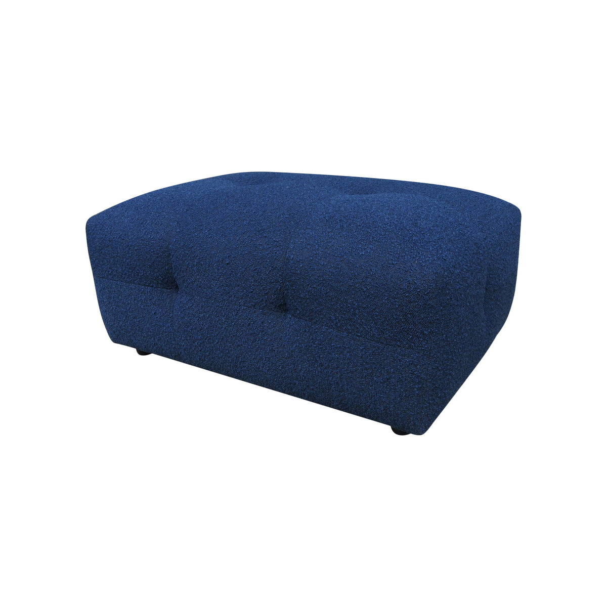 Pouf tissu bouclette bleu foncé