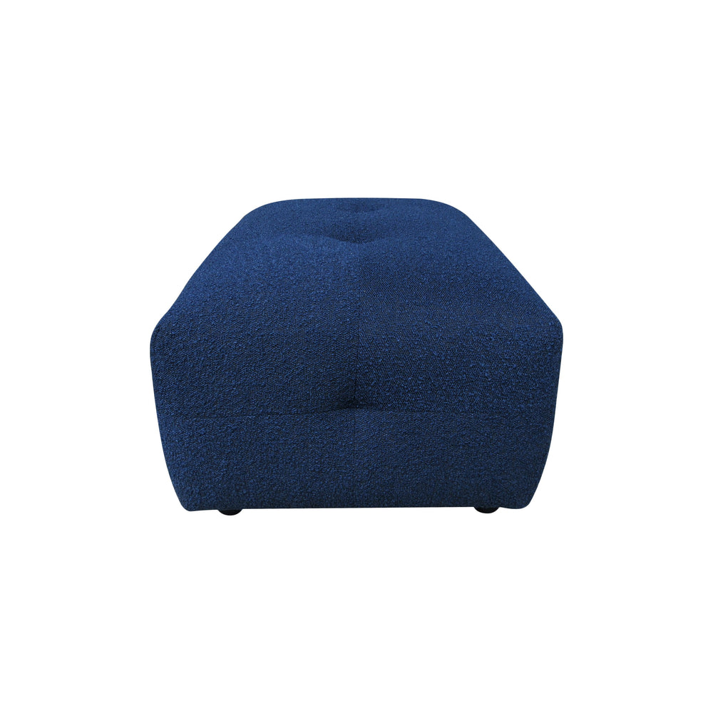 Pouf tissu bouclette bleu foncé