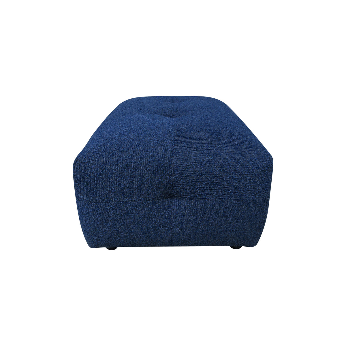 Pouf tissu bouclette bleu foncé