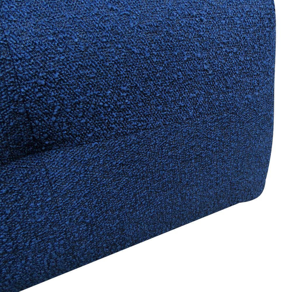 Pouf tissu bouclette bleu foncé
