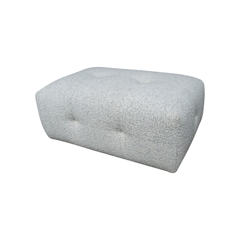 Pouf tissu bouclette gris clair