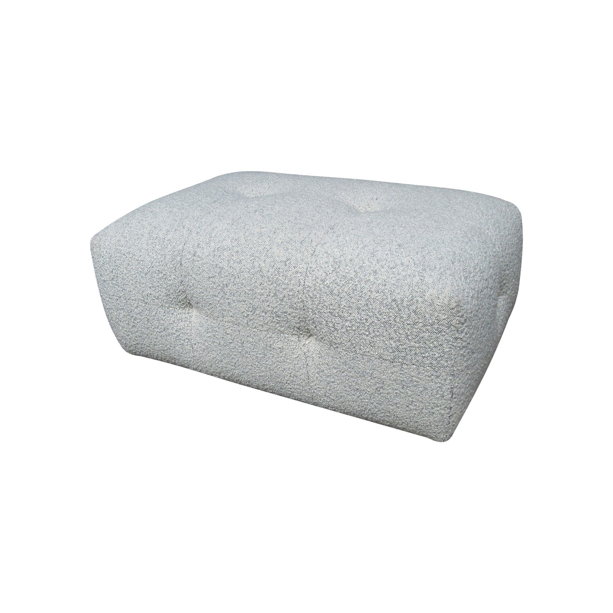 Pouf tissu bouclette gris clair