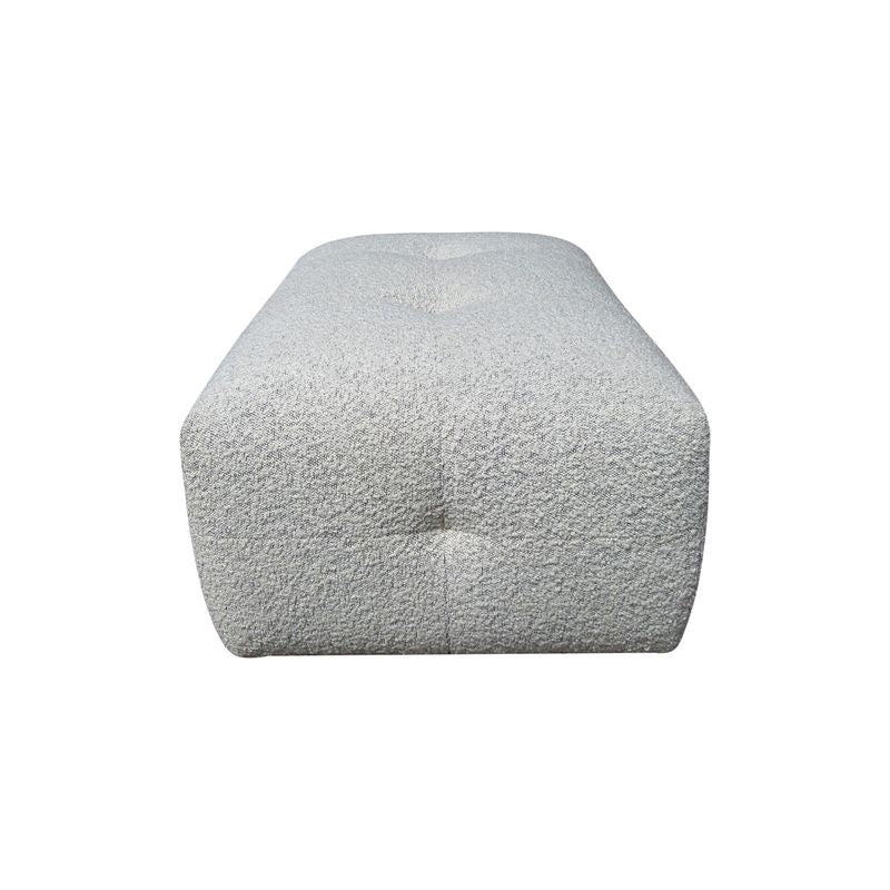 Pouf tissu bouclette gris clair