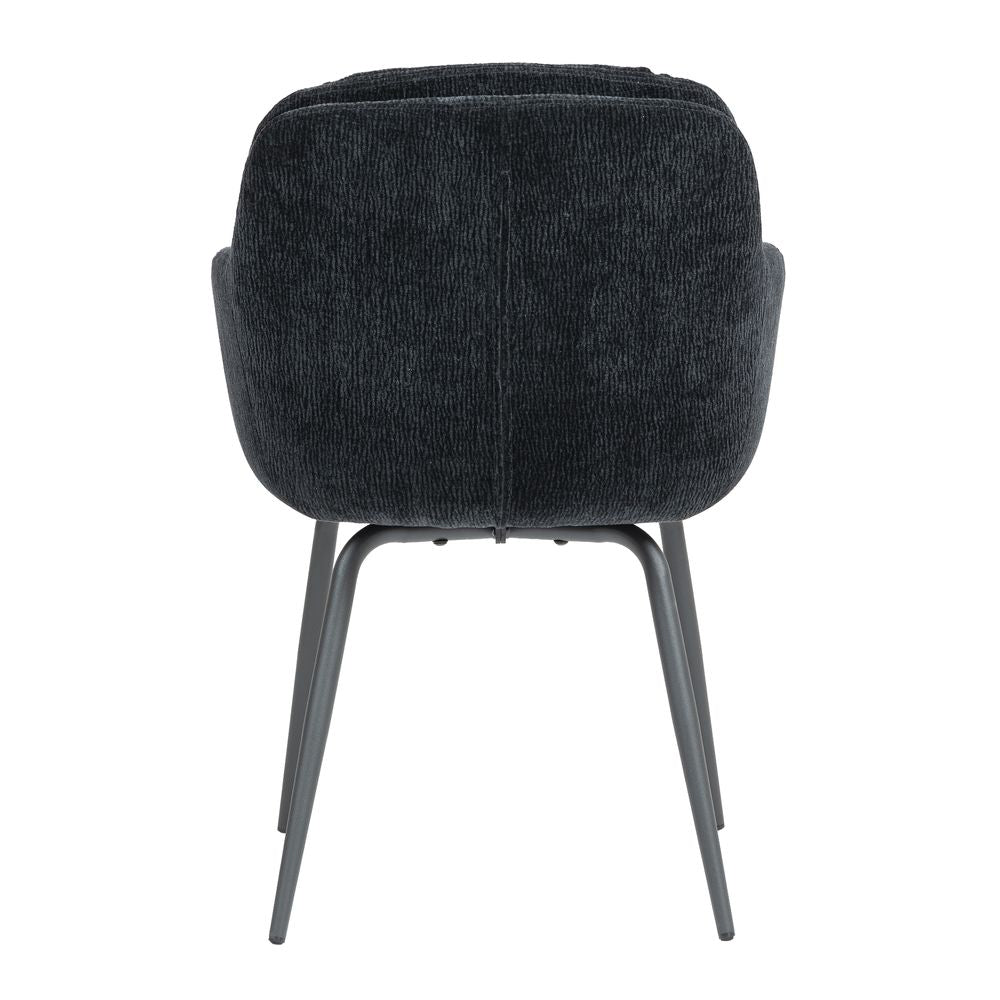 Chaise accoudoirs noire