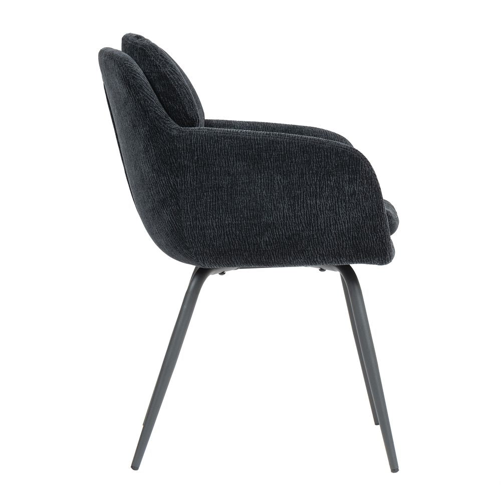 Chaise accoudoirs noire