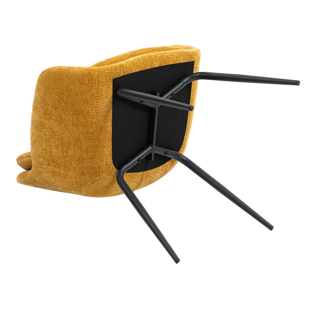 Chaise accoudoirs ocre