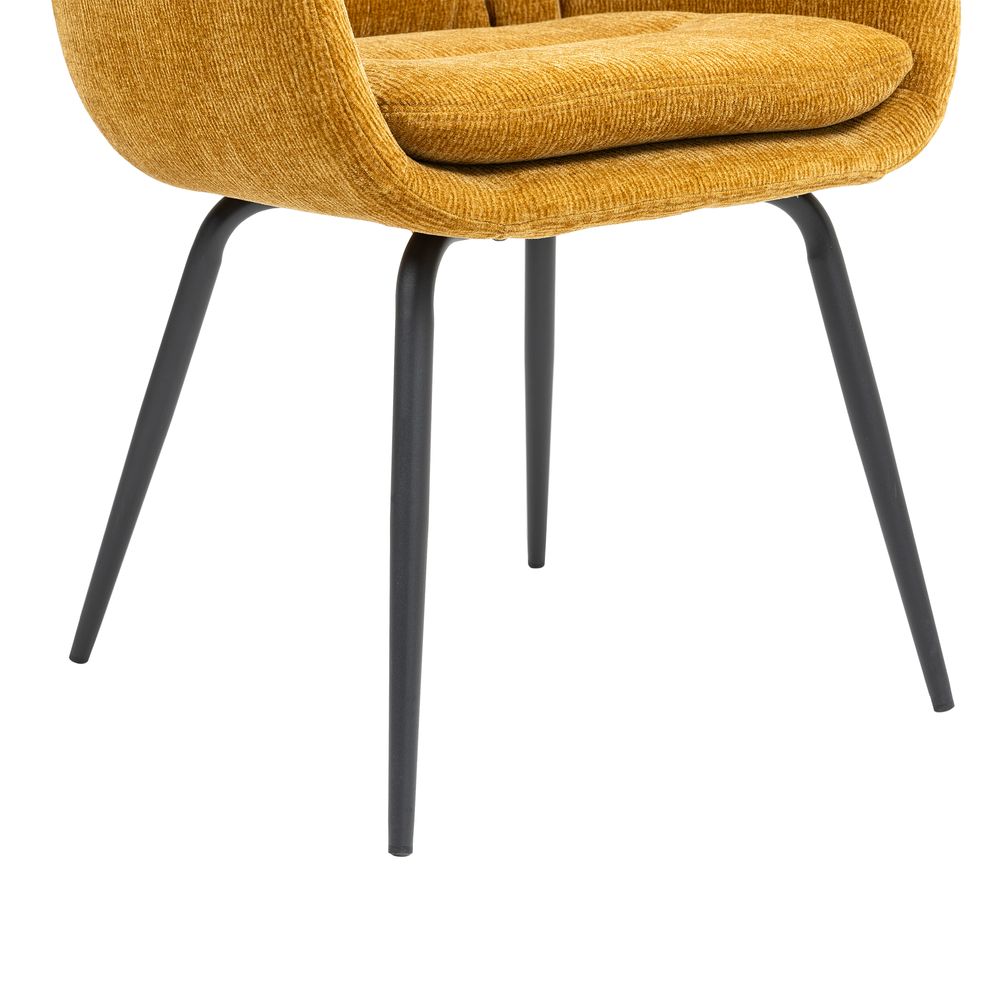 Chaise accoudoirs ocre