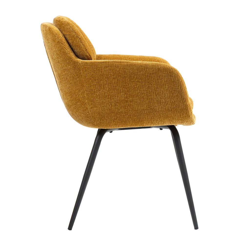 Chaise accoudoirs ocre