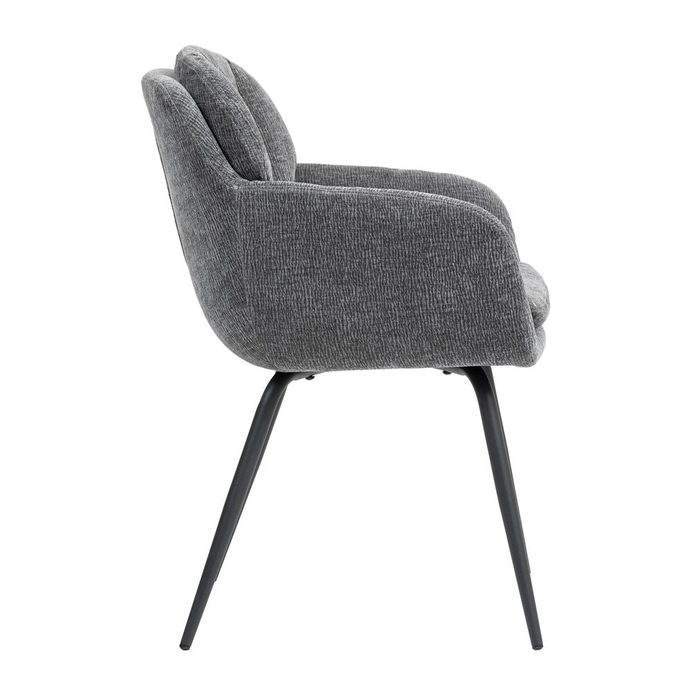 Chaise accoudoirs gris foncé