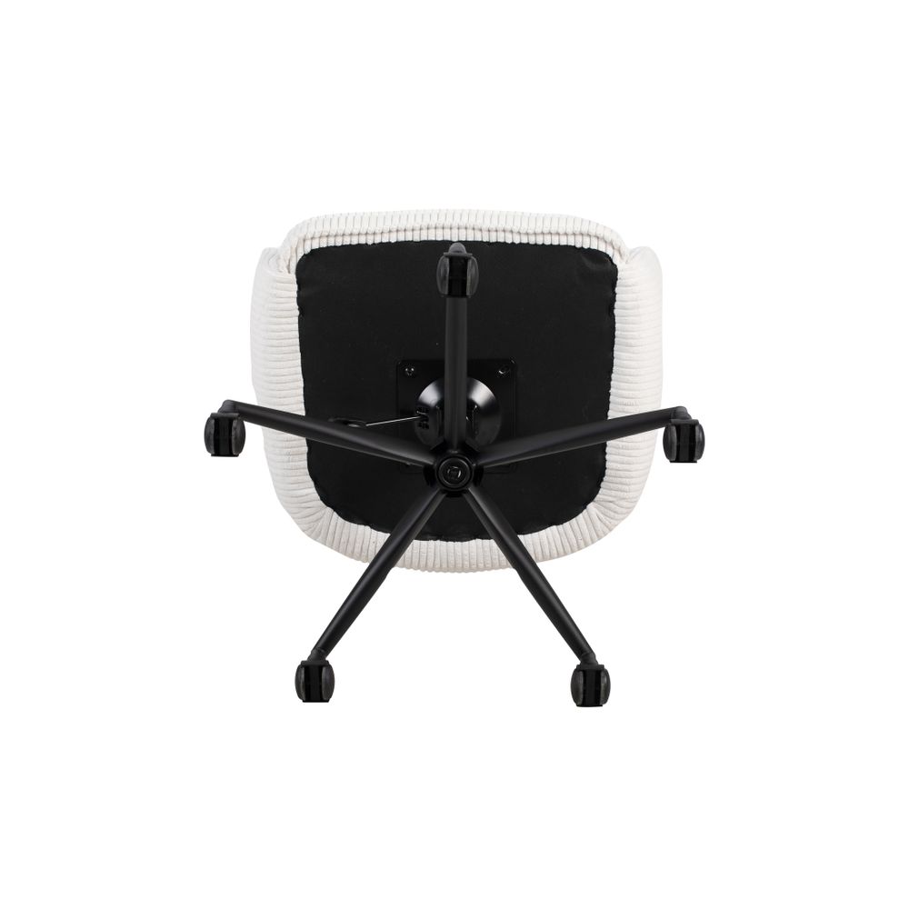 Chaise de bureau velours côtelé blanc