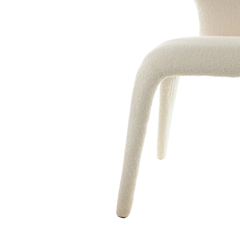 Chaise repas full bouclette rase écru