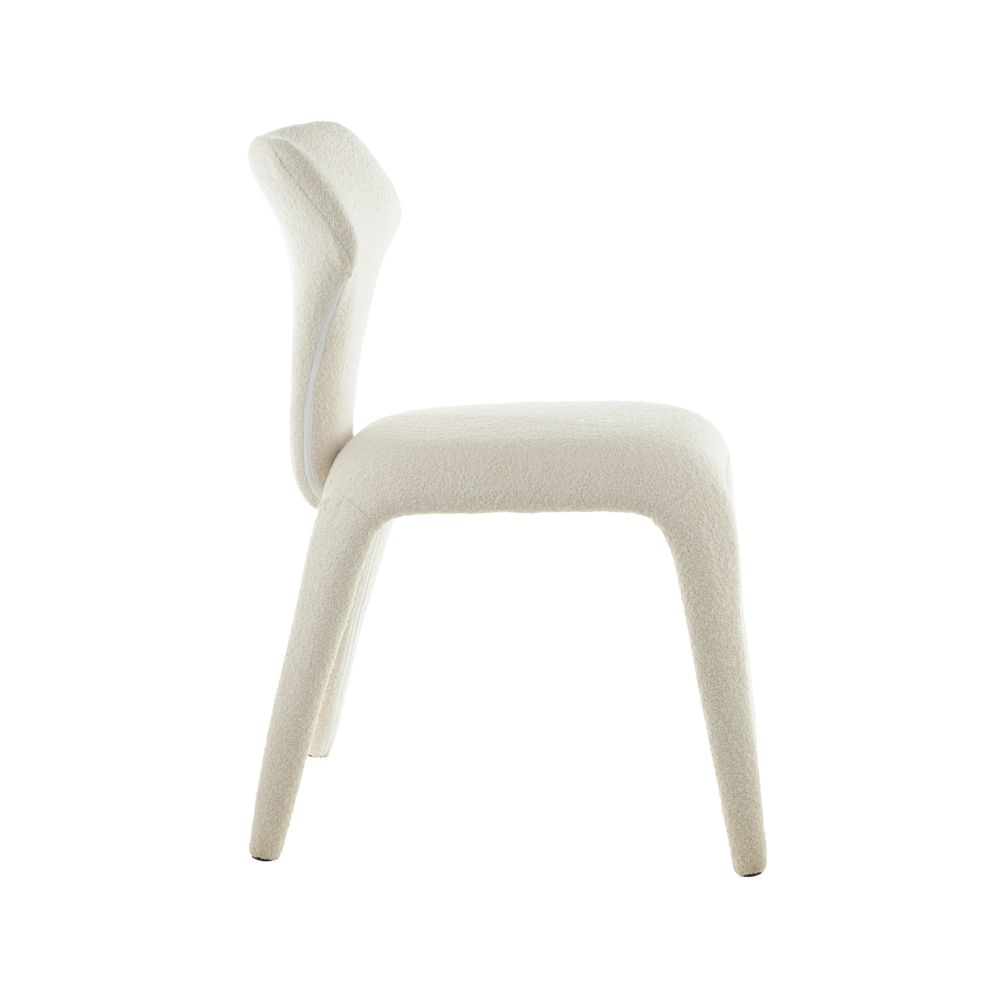 Chaise repas full bouclette rase écru