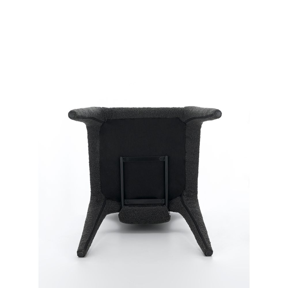 Chaise repas full bouclette rase gris foncé
