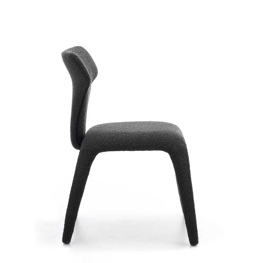 Chaise repas full bouclette rase gris foncé