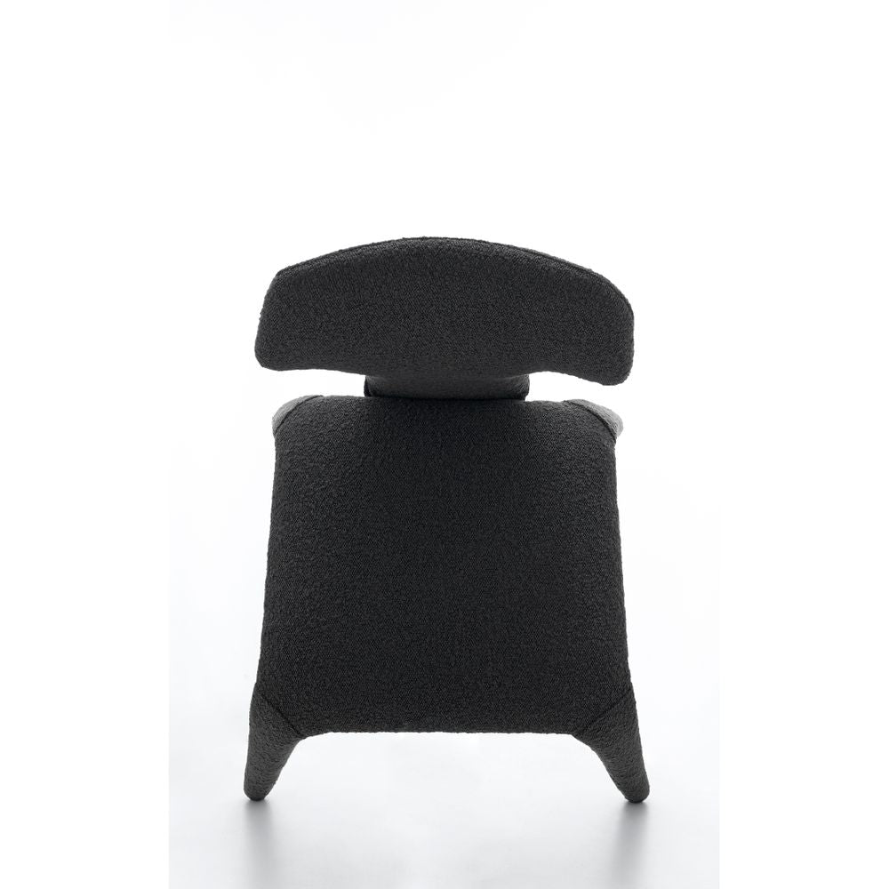 Chaise repas full bouclette rase gris foncé