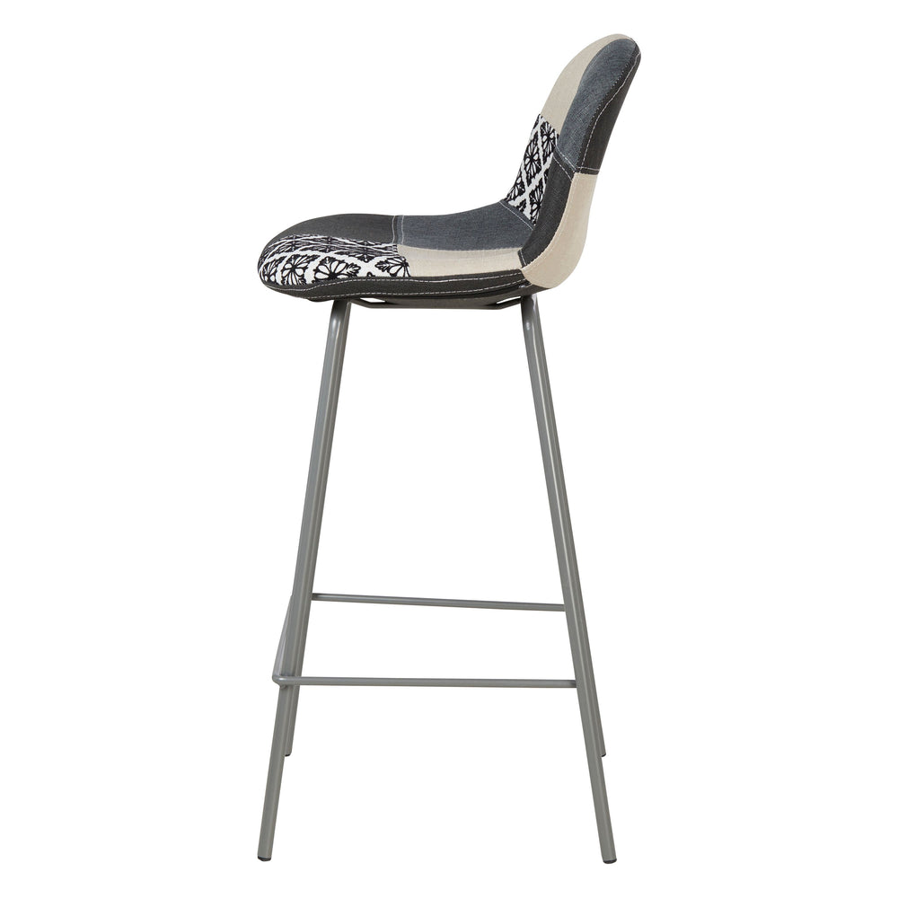 Chaise snack patchwork pied métal gris MOSA