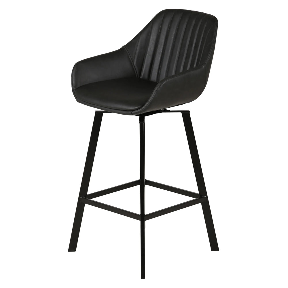 Chaise hauteur plan de travail pivotante noir mat