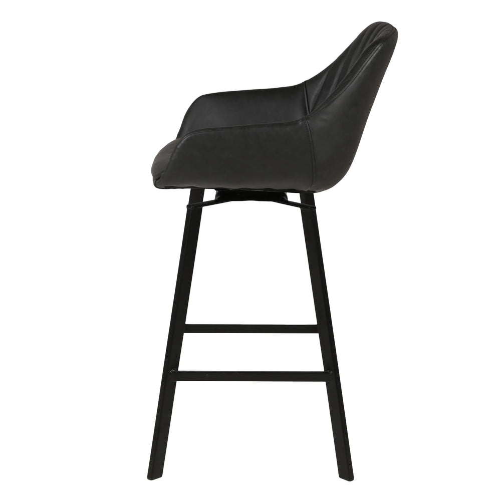 Chaise hauteur plan de travail pivotante noir mat