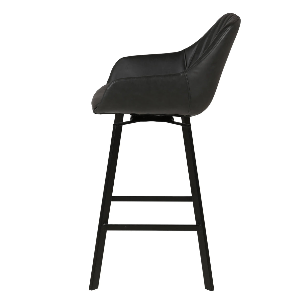 Chaise hauteur plan de travail pivotante noir mat