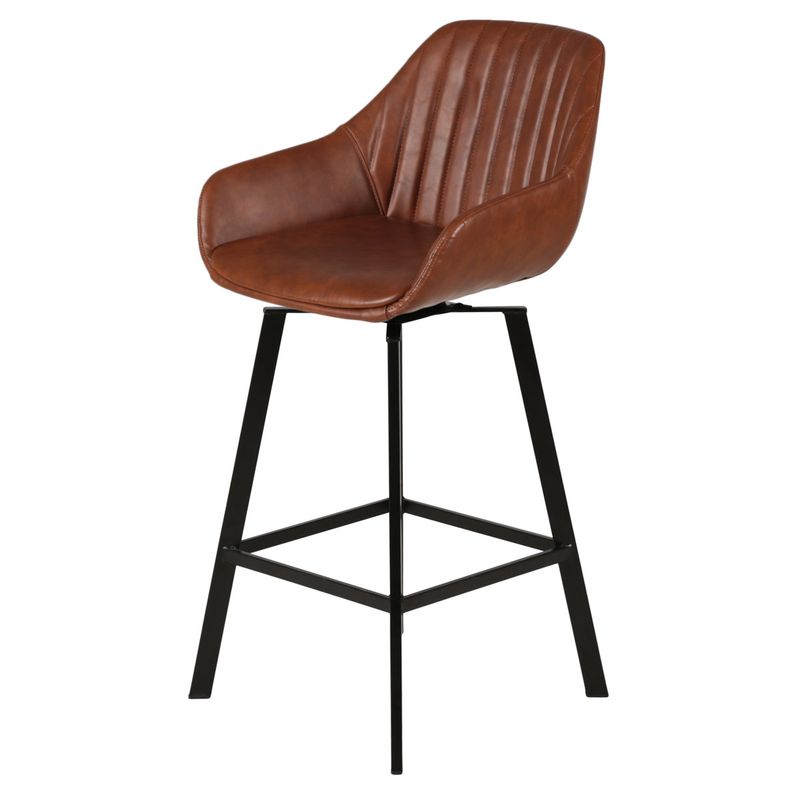 Chaise hauteur plan de travail pivotante marron