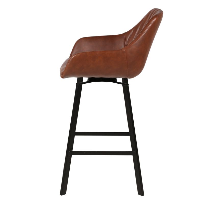 Chaise hauteur plan de travail pivotante marron