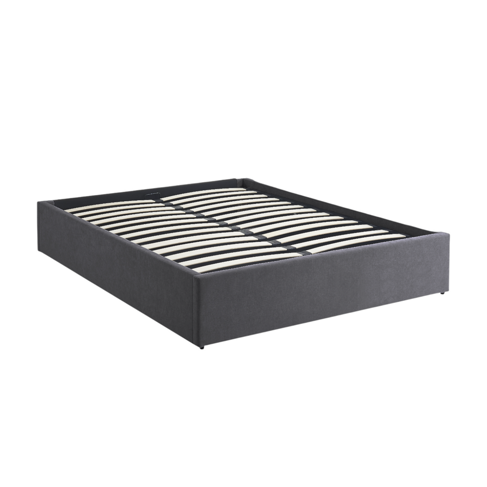 Lit coffre 140 x 190 cm gris
