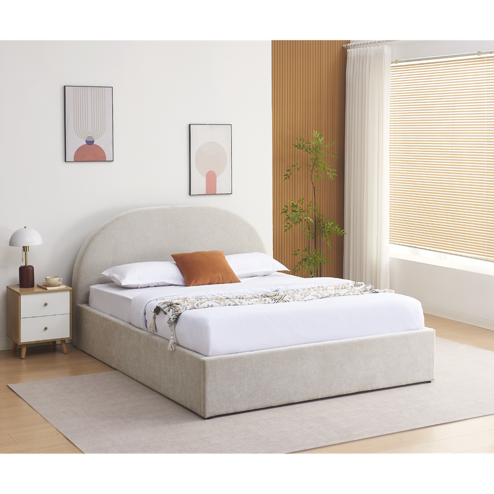 Lit coffre 160 x 200 cm beige