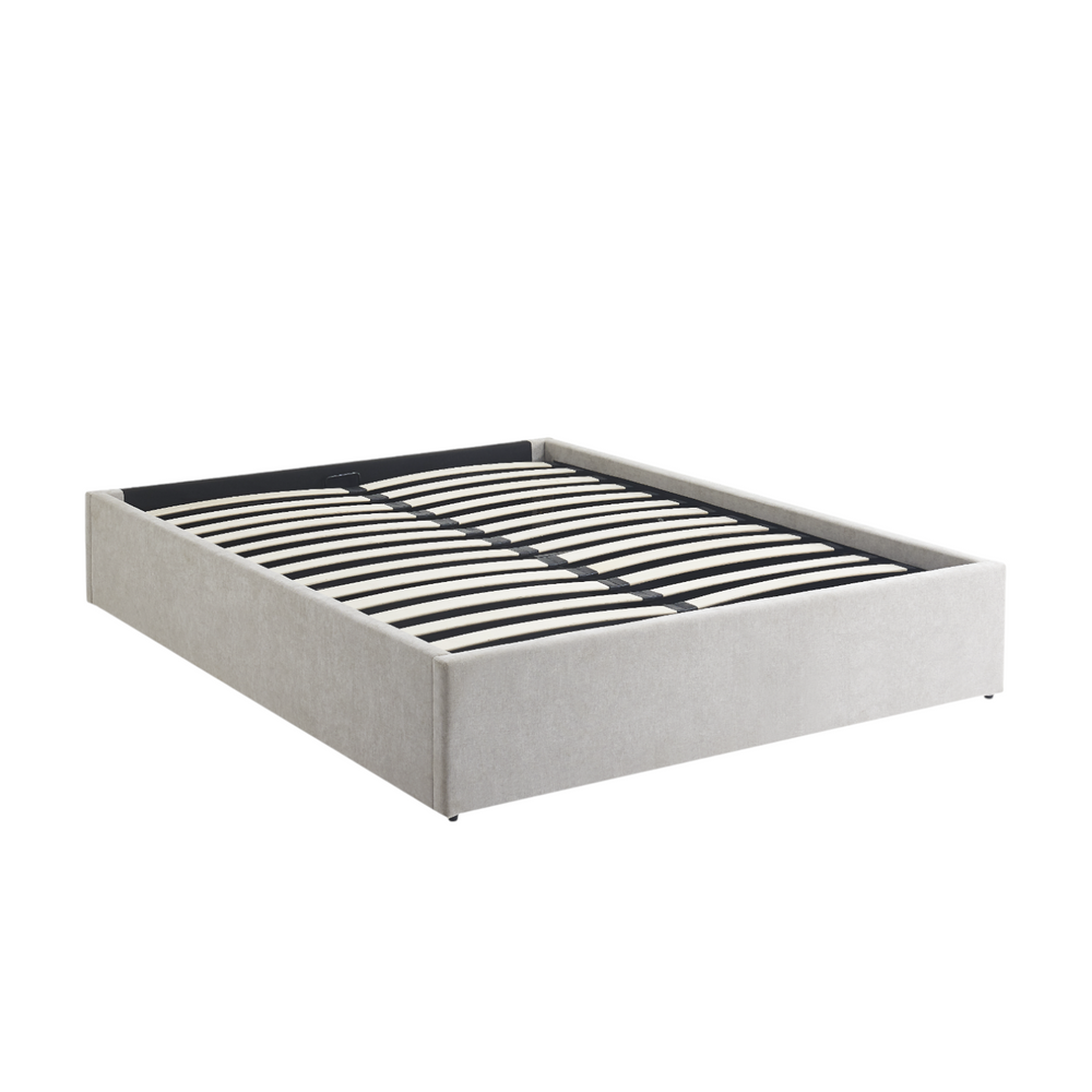 Lit coffre 160 x 200 cm beige