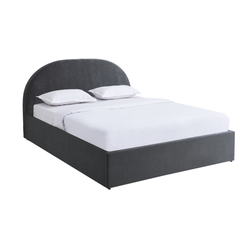 Lit coffre 160 x 200 cm gris