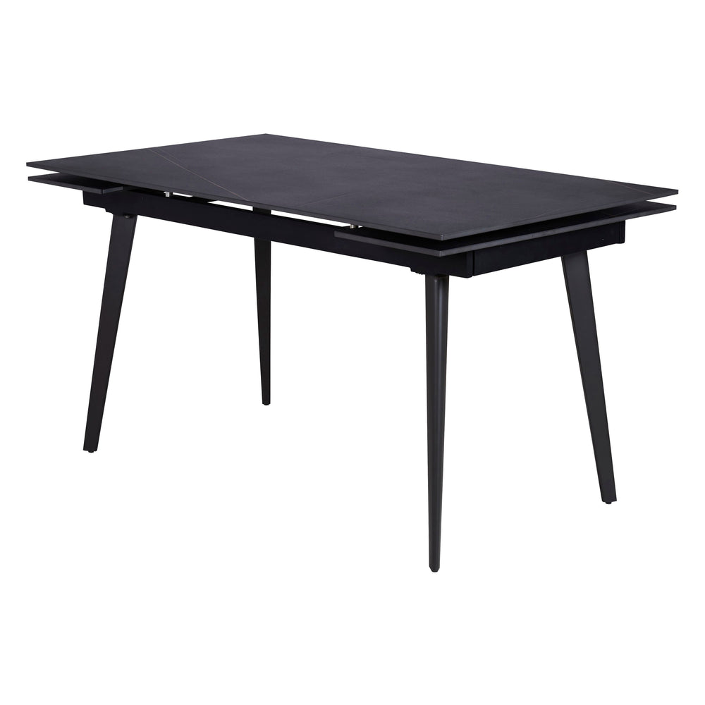 Table repas céramique noir 140cm avec allonges