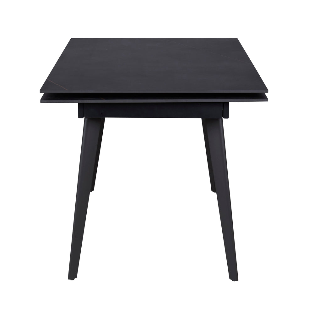 Table repas céramique noir 140cm avec allonges