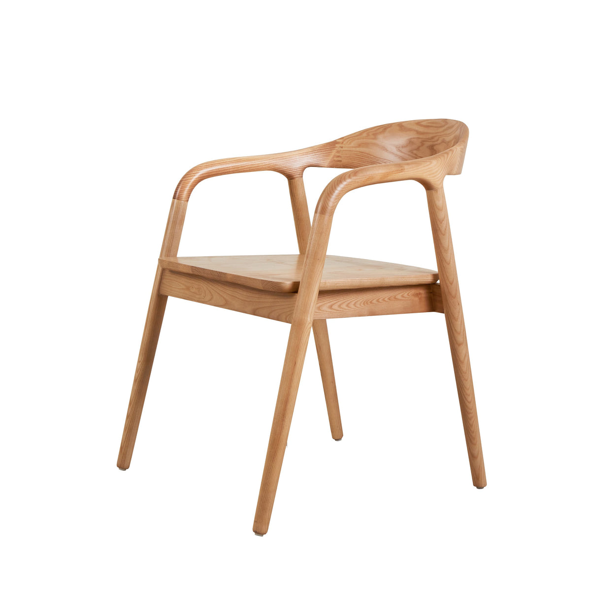 Chaise repas avec accoudoirs en frêne naturel