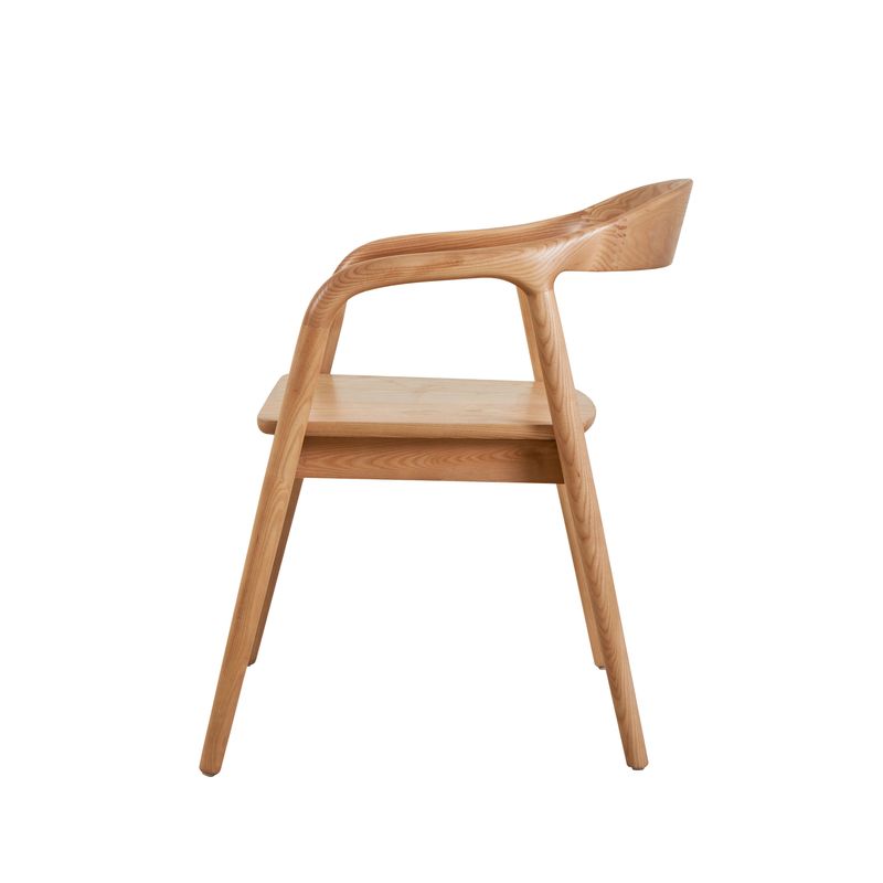 Chaise repas avec accoudoirs en frêne naturel