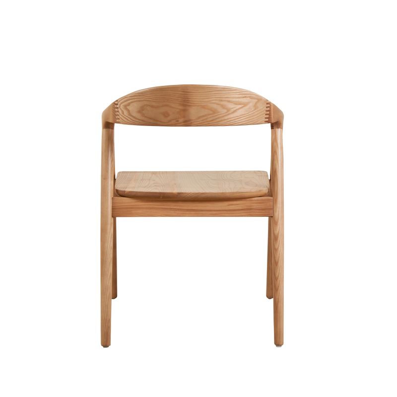 Chaise repas avec accoudoirs en frêne naturel