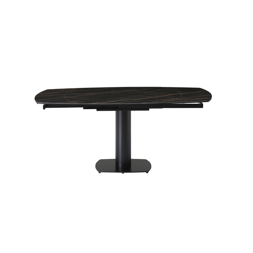 Table repas en céramique noir 120 cm avec allonge
