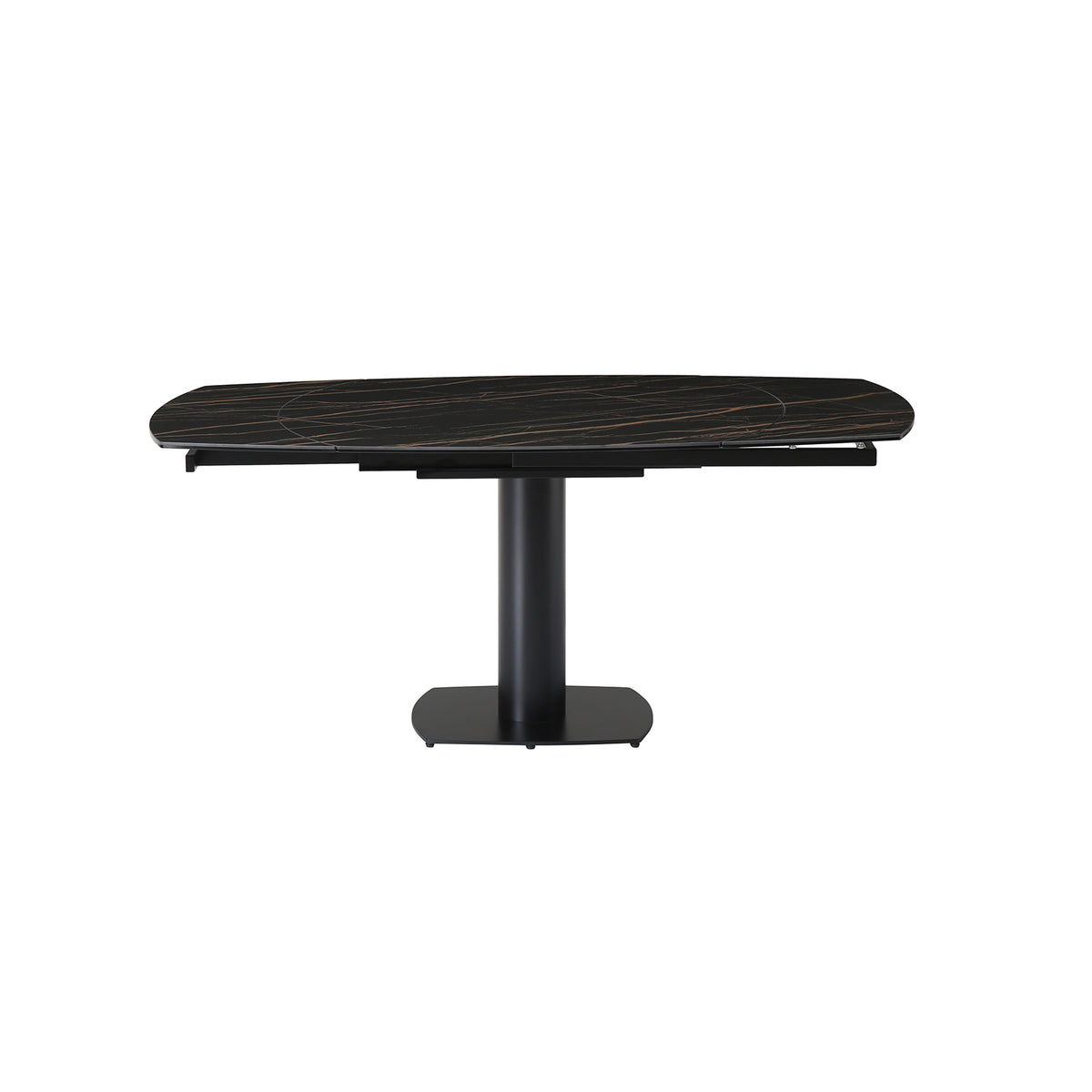 Table repas en céramique noir 120 cm avec allonge