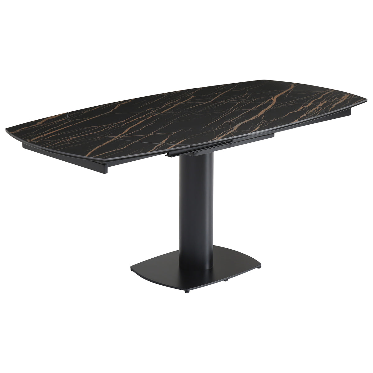 Table repas en céramique noir 120 cm avec allonge
