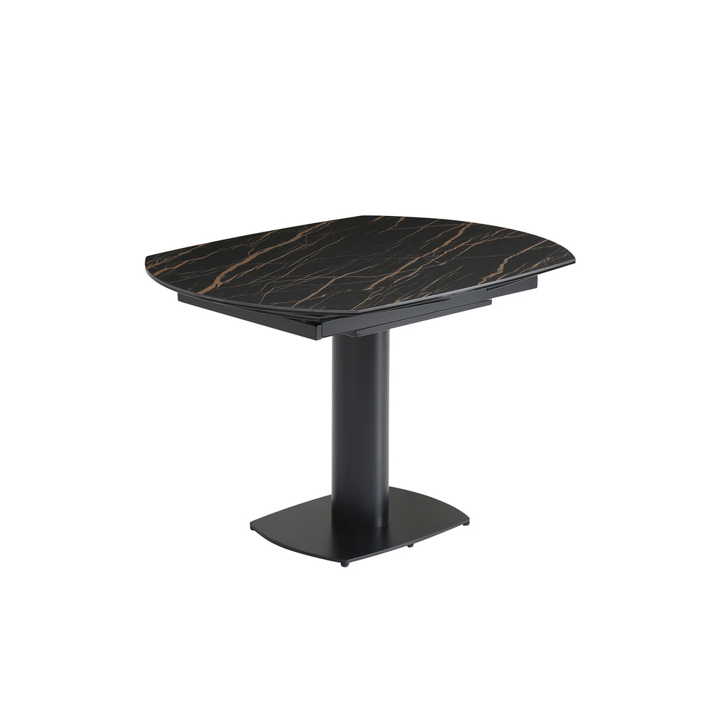 Table repas en céramique noir 120 cm avec allonge