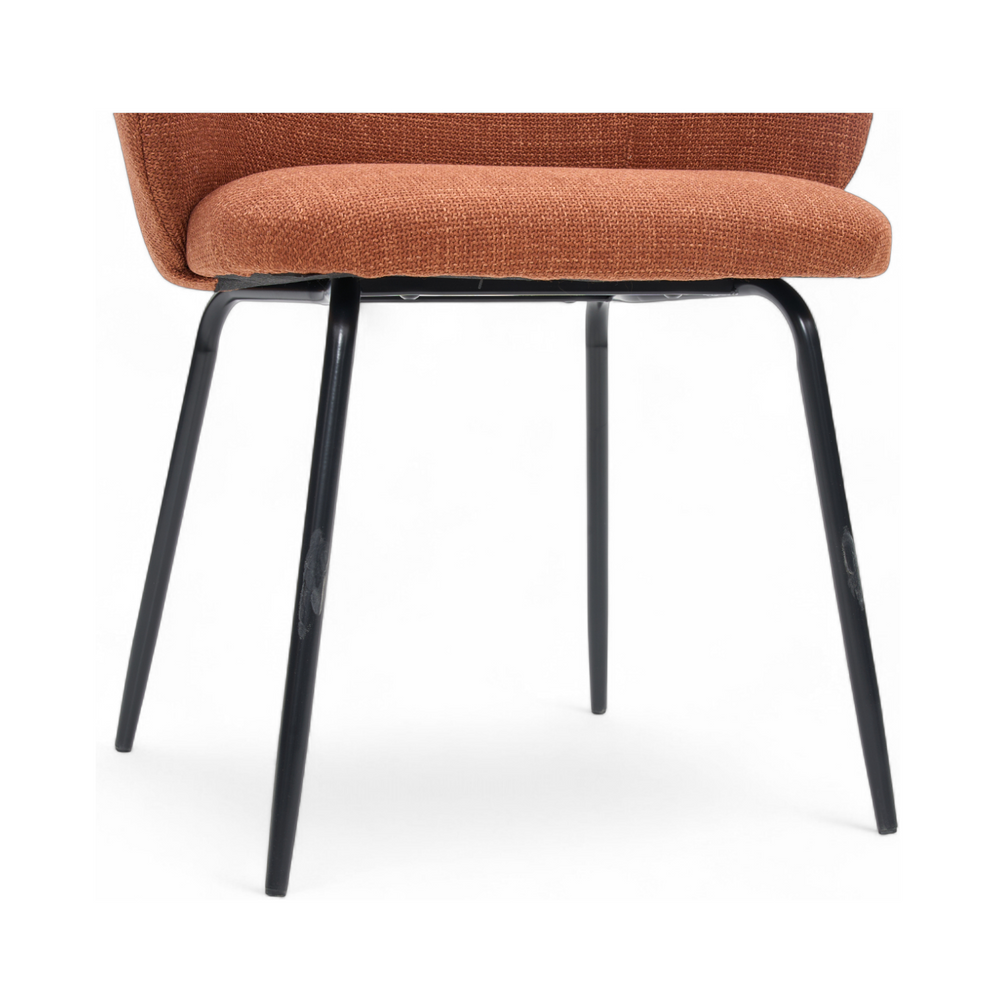 Chaise repas tissu caramel