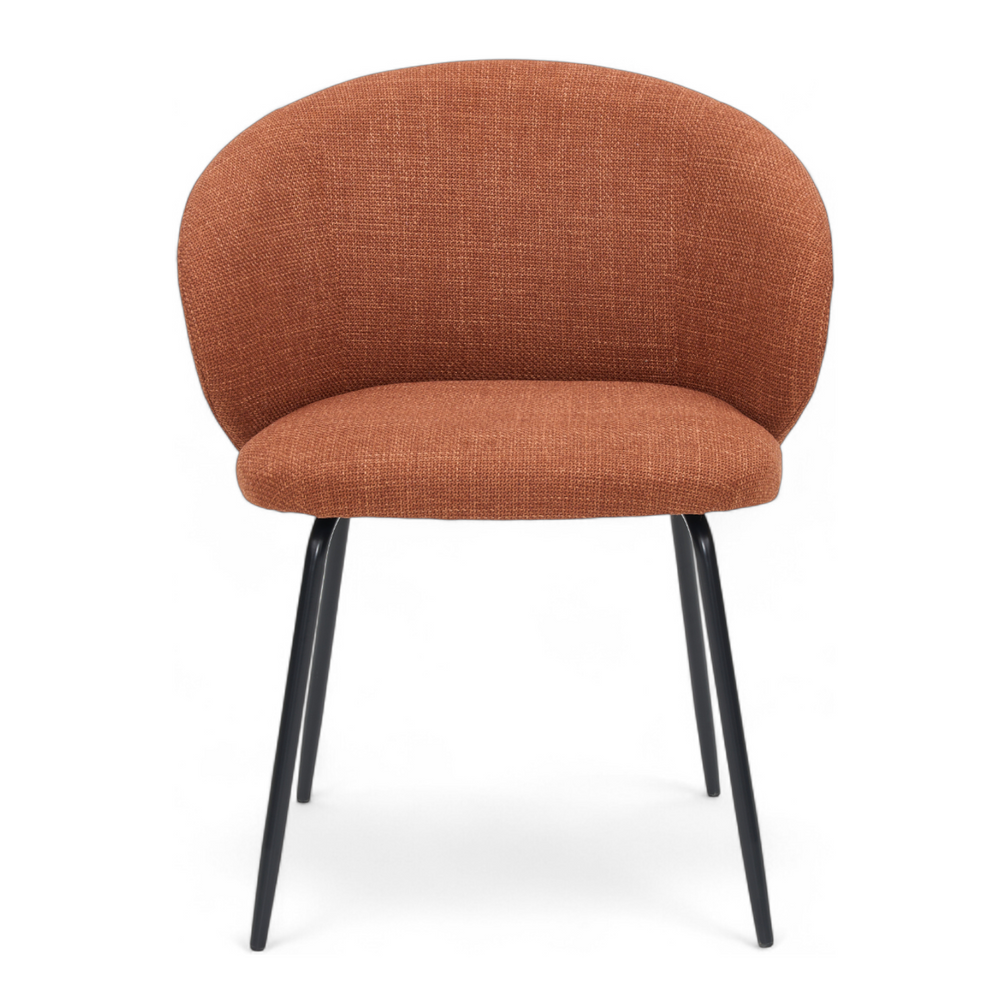 Chaise repas tissu caramel