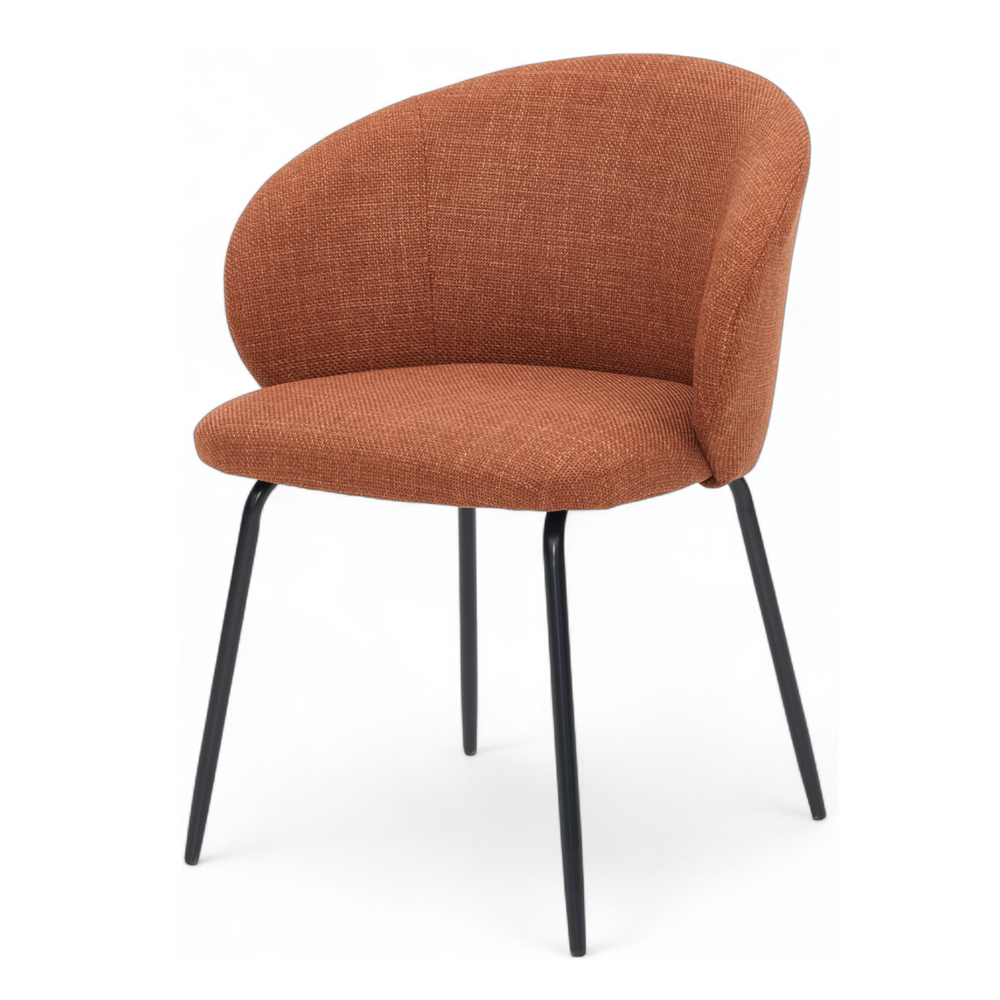 Chaise repas tissu caramel